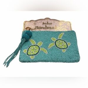 Handmade Beaded Travel Turtle Pouch